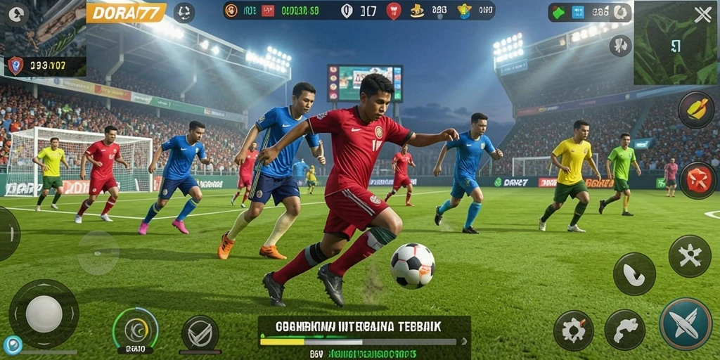 Tampilan gameplay DORA77 menampilkan aksi olahraga yang mendebarkan.