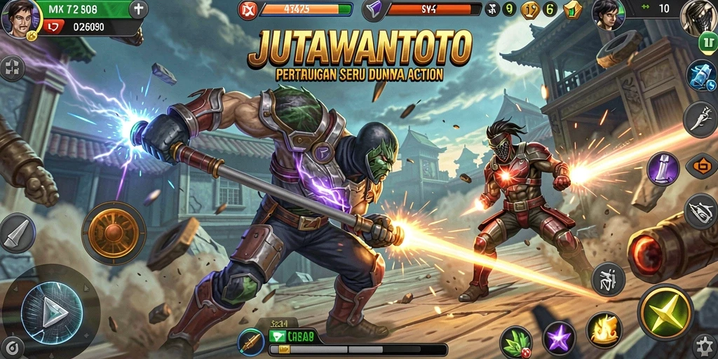 Tangkapan layar JUTAWANTOTO menampilkan aksi pertarungan yang mendebarkan.