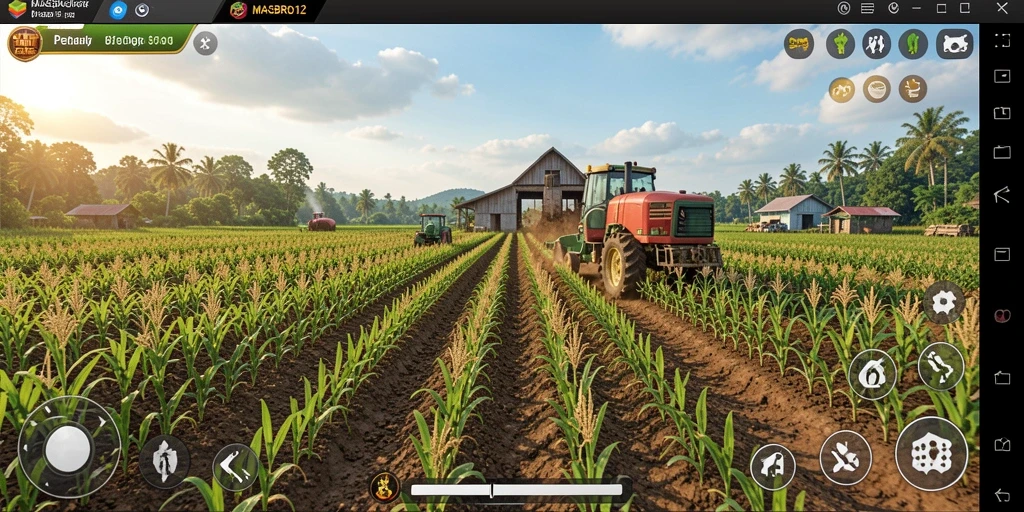 Tampilan menarik dari gameplay <strong>MASBRO12</strong> yang menghadirkan dunia pertanian.