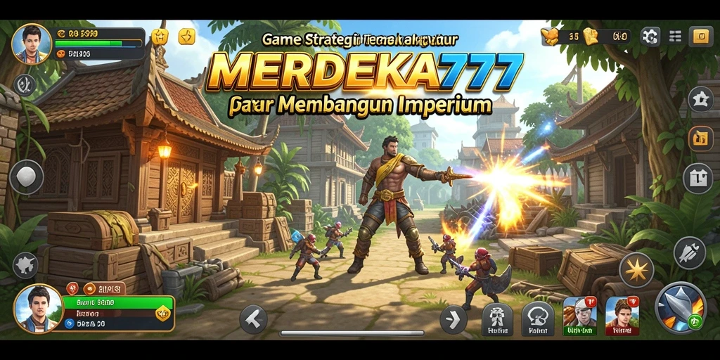 Tampilan gameplay mendebarkan dari MERDEKA777 di layar.