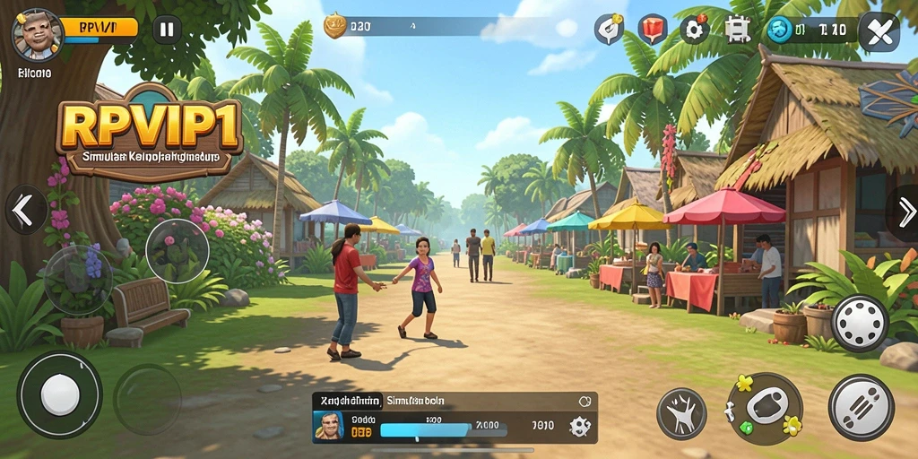 Tampilan utama gameplay RPVIP1 dengan interaksi karakter yang mendalam.