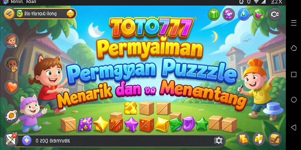 Screenshot TOTO777 menunjukkan gameplay Puzzle dengan antarmuka yang menarik.