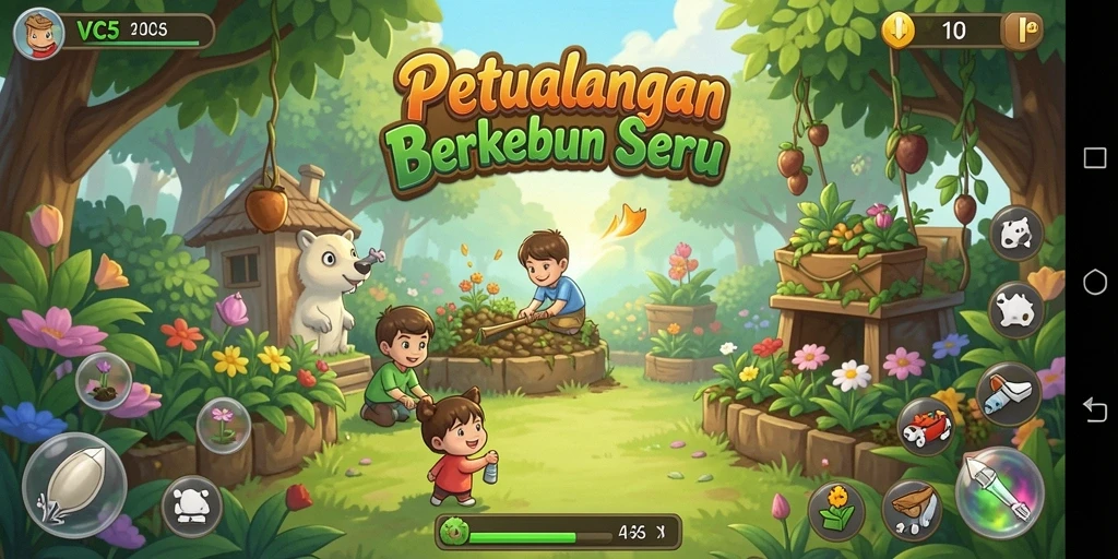 Screenshot menunjukkan keseruan gameplay bertani di VC5.