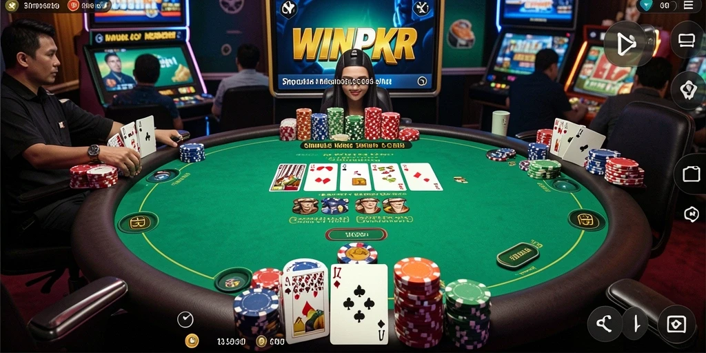 Tampilan gameplay seru dalam aplikasi poker WINPKR.